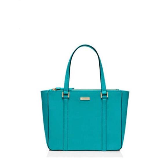 EUC $385 Kate Spade New York Newbury Lane Turquoise Cadene Satchel - Picture 1 of 9